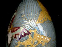 Butterflies Chiyogami Ukrainian Style Easter Egg Pysanky by So Jeo : Pysanky Pysanka Ukrainian Easter egg batik ukrainian easter art batik  eggshell kimono chiyogami washi origami fans cranes birds blooms gold leaf sojeo leblond artist